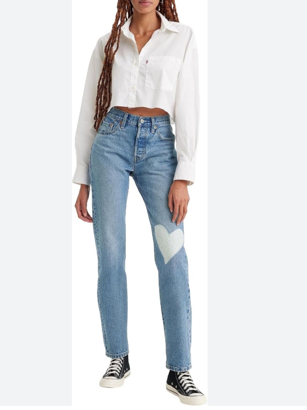 Levi’s 150 Anniversary 501 Heart Patch Button Fly Relaxed Floral Limited Size 28
